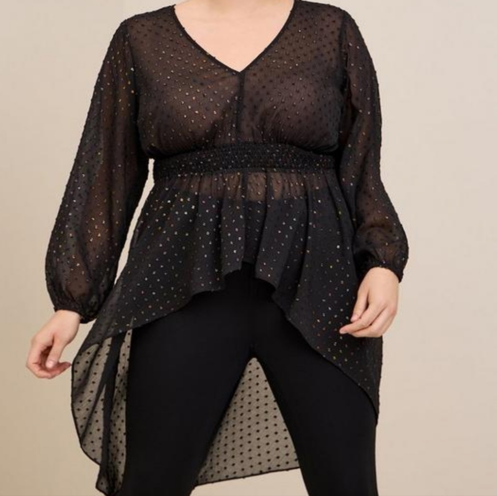 Torrid high low rainbow 🌈 PRIDE smocked top
